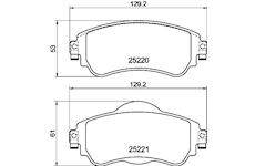 Sada brzdových destiček, kotoučová brzda HELLA 8DB 355 015-931