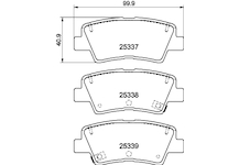 Sada brzdových destiček, kotoučová brzda HELLA 8DB 355 019-981