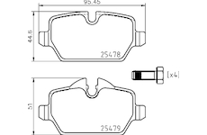 Sada brzdových destiček, kotoučová brzda HELLA 8DB 355 020-111