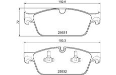 Sada brzdových destiček, kotoučová brzda HELLA 8DB 355 020-841