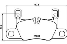 Sada brzdových destiček, kotoučová brzda HELLA 8DB 355 044-801