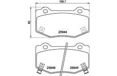 Sada brzdových destiček, kotoučová brzda HELLA 8DB 355 043-851