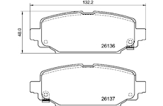 Sada brzdových destiček, kotoučová brzda HELLA 8DB 355 040-251