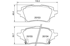 Sada brzdových destiček, kotoučová brzda HELLA 8DB 355 040-221