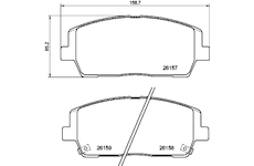 Sada brzdových destiček, kotoučová brzda HELLA 8DB 355 040-011