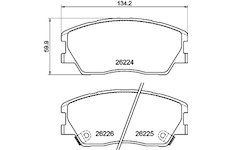 Sada brzdových destiček, kotoučová brzda HELLA 8DB 355 040-591