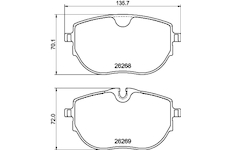 Sada brzdových destiček, kotoučová brzda HELLA 8DB 355 040-921