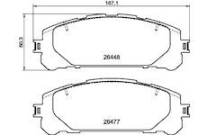 Sada brzdových destiček, kotoučová brzda HELLA 8DB 355 043-871