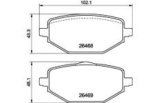 Sada brzdových destiček, kotoučová brzda HELLA 8DB 355 044-241