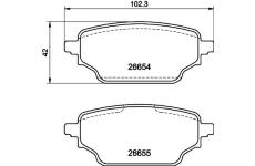 Sada brzdových destiček, kotoučová brzda HELLA 8DB 355 046-001