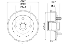 Brzdový buben HELLA 8DT 355 302-061