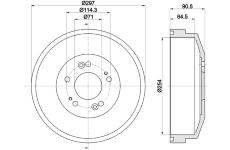 Brzdový buben HELLA 8DT 355 300-871