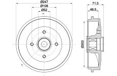 Brzdový buben HELLA 8DT 355 302-791