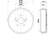 Brzdový buben HELLA 8DT 355 303-531