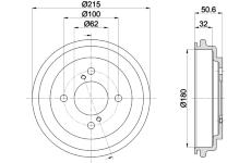 Brzdový bubon HELLA 8DT 355 303-571