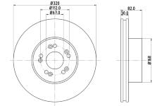 Brzdový kotouč HELLA 8DD 355 102-691