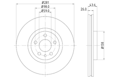 Brzdový kotouč HELLA 8DD 355 104-451