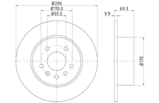 Brzdový kotouč HELLA 8DD 355 104-701