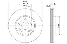 Brzdový kotouč HELLA 8DD 355 127-561