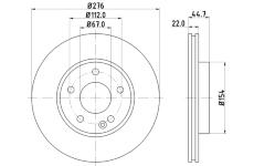 Brzdový kotouč HELLA 8DD 355 128-271