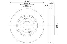 Brzdový kotouč HELLA 8DD 355 129-711