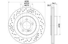 Brzdový kotouč HELLA 8DD 355 133-231