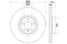 Brzdový kotouč HELLA 8DD 355 117-741