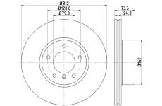 Brzdový kotouč HELLA 8DD 355 115-381