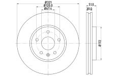 Brzdový kotouč HELLA 8DD 355 129-091