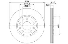 Brzdový kotouč HELLA 8DD 355 116-151