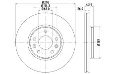 Brzdový kotouč HELLA 8DD 355 116-161