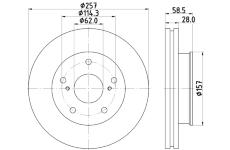 Brzdový kotúč HELLA 8DD 355 117-821