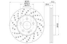 Brzdový kotouč HELLA 8DD 355 129-681