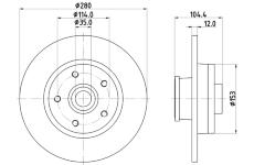 Brzdový kotouč HELLA 8DD 355 125-281