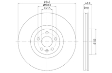 Brzdový kotouč HELLA 8DD 355 126-371