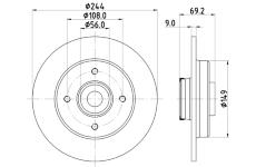 Brzdový kotouč HELLA 8DD 355 132-161