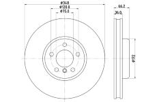 Brzdový kotúč HELLA 8DD 355 132-521
