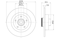 Brzdový kotouč HELLA 8DD 355 133-241