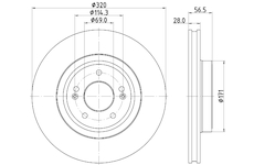 Brzdový kotouč HELLA 8DD 355 133-391