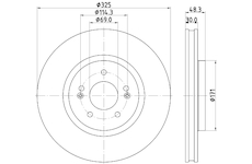 Brzdový kotouč HELLA 8DD 355 134-721