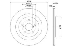 Brzdový kotouč HELLA 8DD 355 134-961