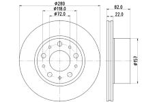 Brzdový kotouč HELLA 8DD 355 134-991