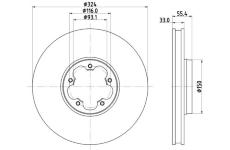 Brzdový kotúč HELLA 8DD 355 135-111