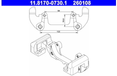 Držák, brzdový třmen ATE 11.8170-0730.1