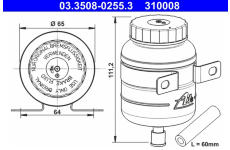 Vyrovnávací nádoba, brzdová kapalina ATE 03.3508-0255.3