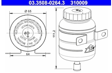 Vyrovnávací nádoba, brzdová kapalina ATE 03.3508-0264.3