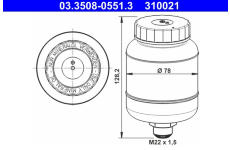 Vyrovnávací nádoba, brzdová kapalina ATE 03.3508-0551.3