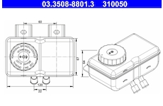 Vyrovnávací nádoba, brzdová kapalina ATE 03.3508-8801.3