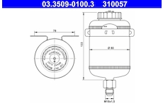 Vyrovnávací nádoba, brzdová kapalina ATE 03.3509-0100.3