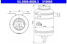 Vyrovnávací nádoba, brzdová kapalina ATE 03.3509-0600.3
